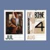 Bauhaus art calendar showing July and August pages