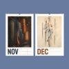 Oskar Schlemmer art calendar showing November and December pages