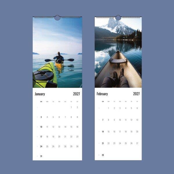 2027 wall calendar featuring kayaking and canoeing nature photography
