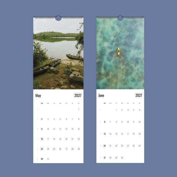 2027 wall calendar showing May and June nature photos