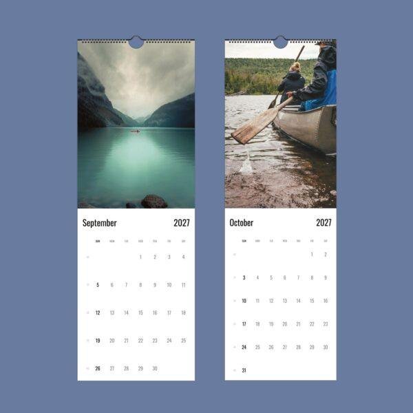 2027 wall calendar showing September and October outdoor scenes