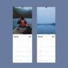2027 wall calendar showing November and December kayaking photos