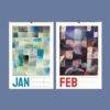 Paul Klee art wall calendar showing January and February pages