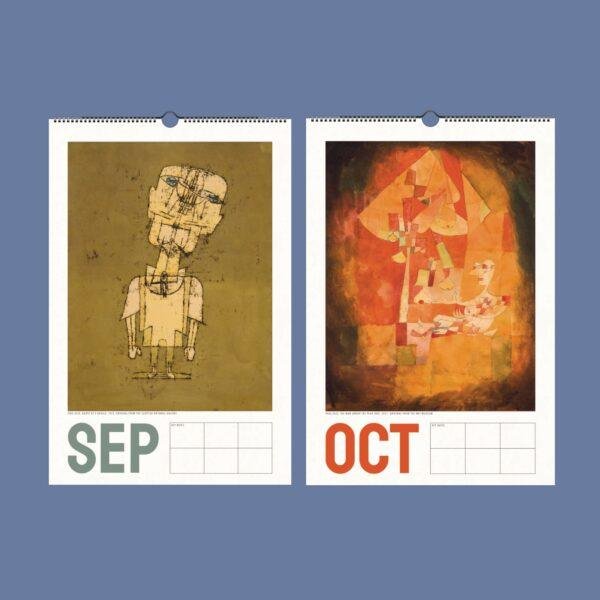 Paul Klee art calendar showing September and October pages