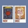 Paul Klee art wall calendar showing November and December pages