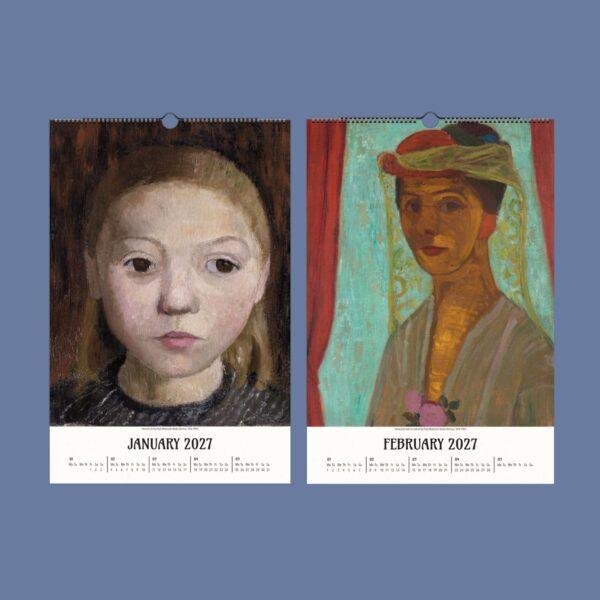 2027 wall calendar featuring Paula Modersohn-Becker portrait paintings