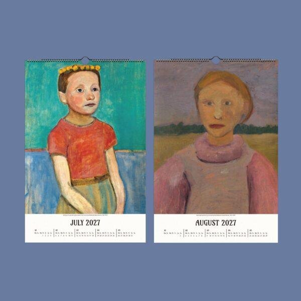 2027 wall calendar featuring Paula Modersohn-Becker portrait paintings