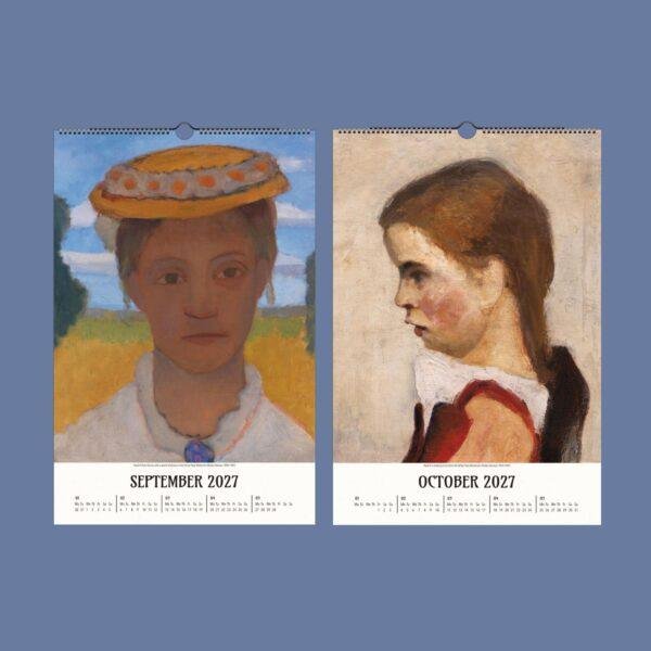 2027 wall calendar featuring classic portrait paintings for fall