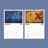 2027 wall calendar showing September and October with floral art
