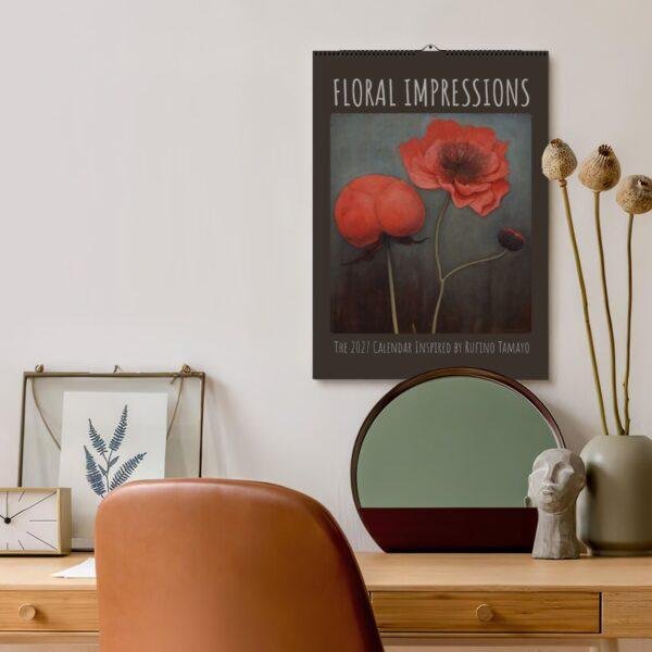 Floral Impressions 2027 wall calendar with red poppies art
