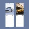 2027 wall calendar featuring white and yellow Corvettes
