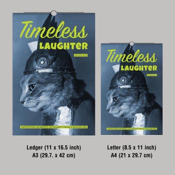 Timeless Laughter 2027 wall calendar featuring armored cat