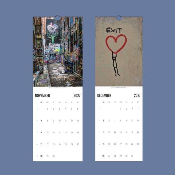 2027 wall calendar featuring street art photography November December