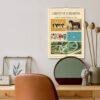 Cabinet of Curiosities 2027 vintage wall calendar above desk