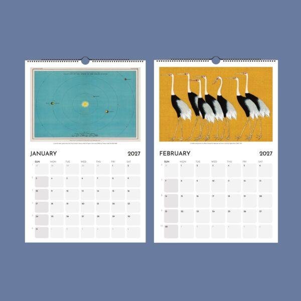2027 wall calendar showing January and February pages