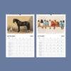 2027 wall calendar showing September and October with vintage animal art
