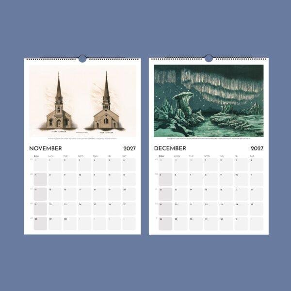 2027 wall calendar showing November and December pages