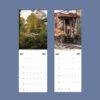 2027 wall calendar showing May and June with abandoned trains