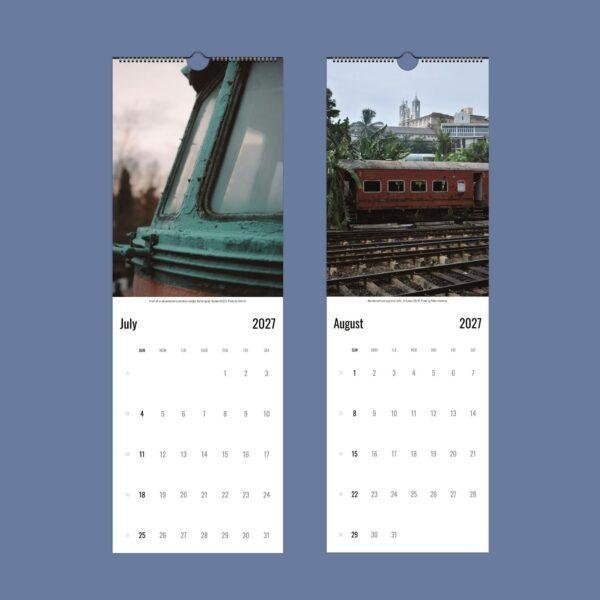 2027 wall calendar featuring abandoned train photography