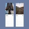 2027 wall calendar showing September and October abandoned railroad scenes