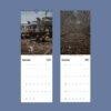 2027 wall calendar showing abandoned trains and railway tracks