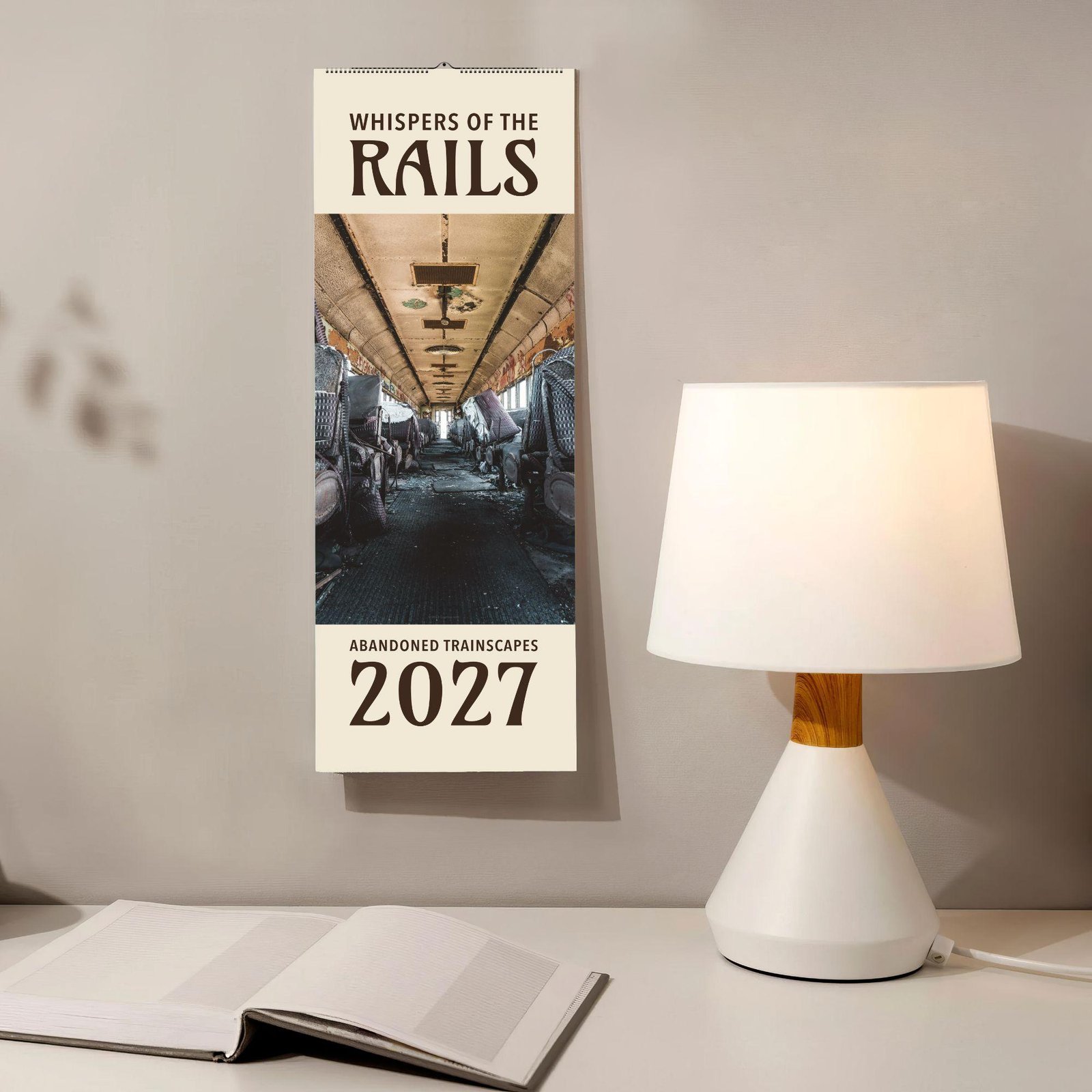2027 Whispers of the Rails abandoned trainscapes wall calendar