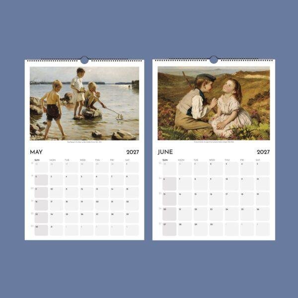 2027 wall calendar featuring classic paintings for May and June