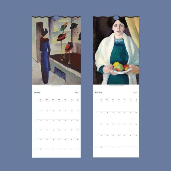 2027 wall calendar featuring August Macke expressionist paintings