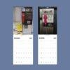 2027 wall calendar featuring vintage public payphones from Europe