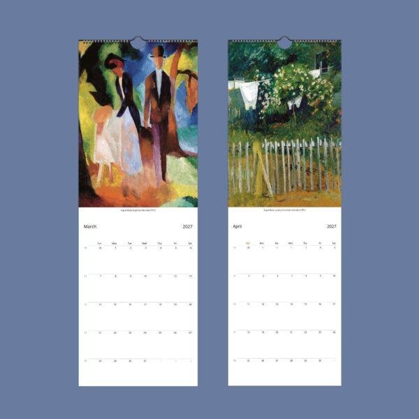 2027 wall calendar featuring August Macke expressionist paintings