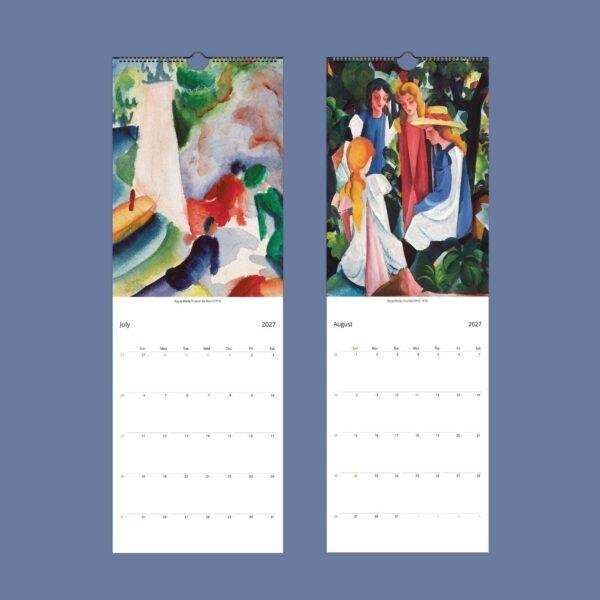 2027 wall calendar featuring August Macke expressionist paintings