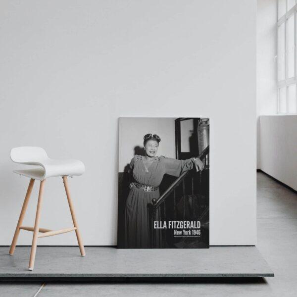Ella Fitzgerald 1946 poster leaning against wall
